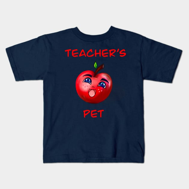 The best teacher appreciation day gift teacher’s pet - gifts for teachers Smiling anime manga red apple Kids T-Shirt by Artonmytee